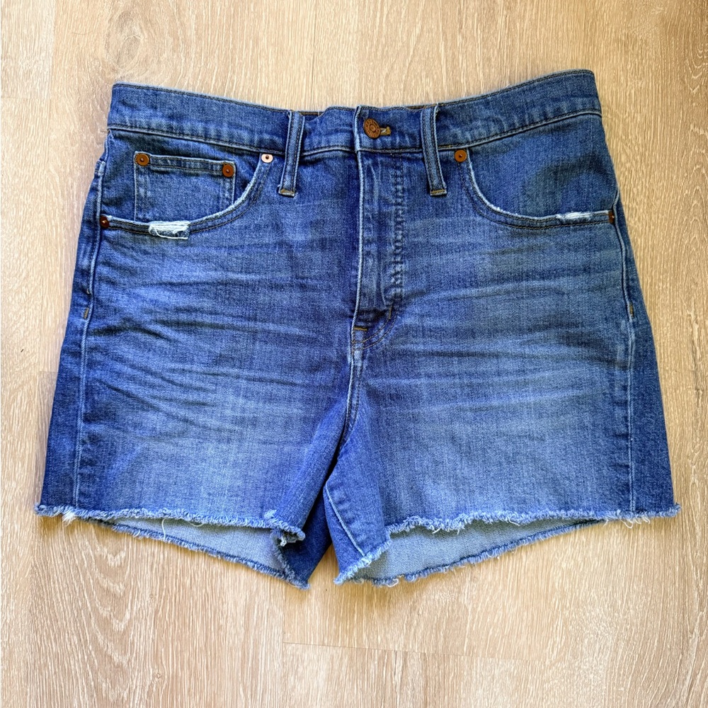 Madewell High-Rise Denim Cutoff Shorts - Blue